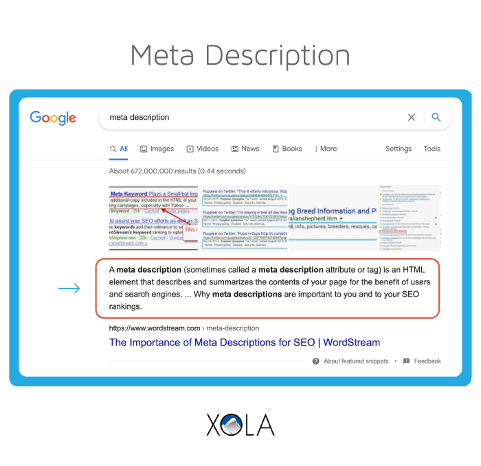 meta description example in google