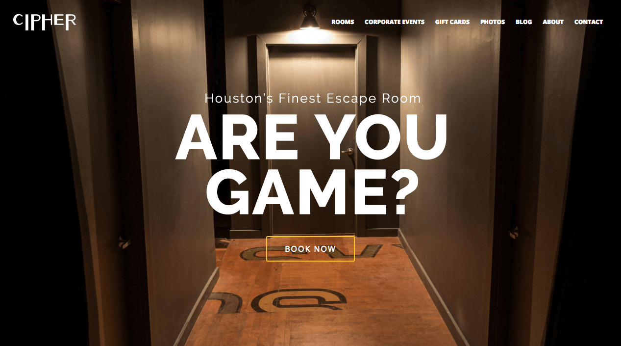 Cipher Houston Escape Room Website