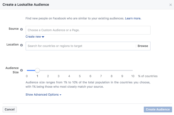 Facebook Ad Lookalike Audience