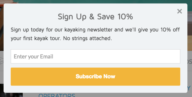 Good Email Building Popup Example