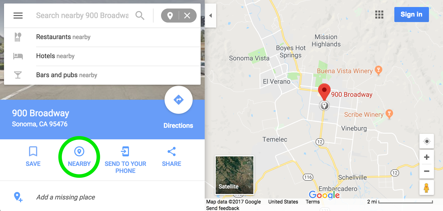 Search Nearby - Google