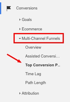 Top Conversion Paths Google Analytics