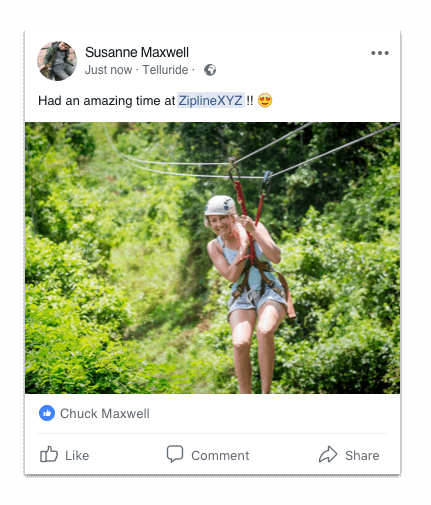 Challenge Course and Zipline Facebook Sharing