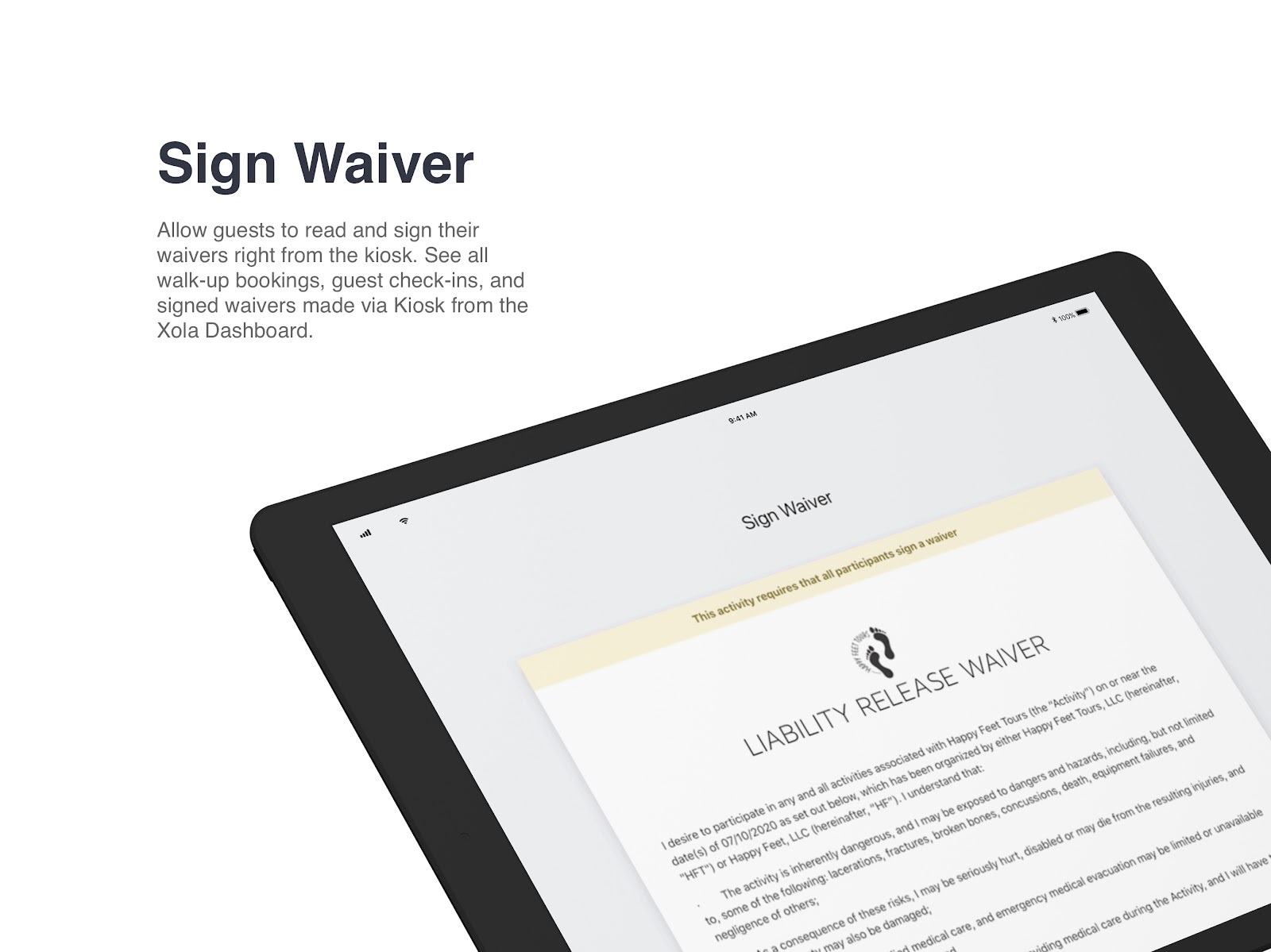 Sign waiver in ipad