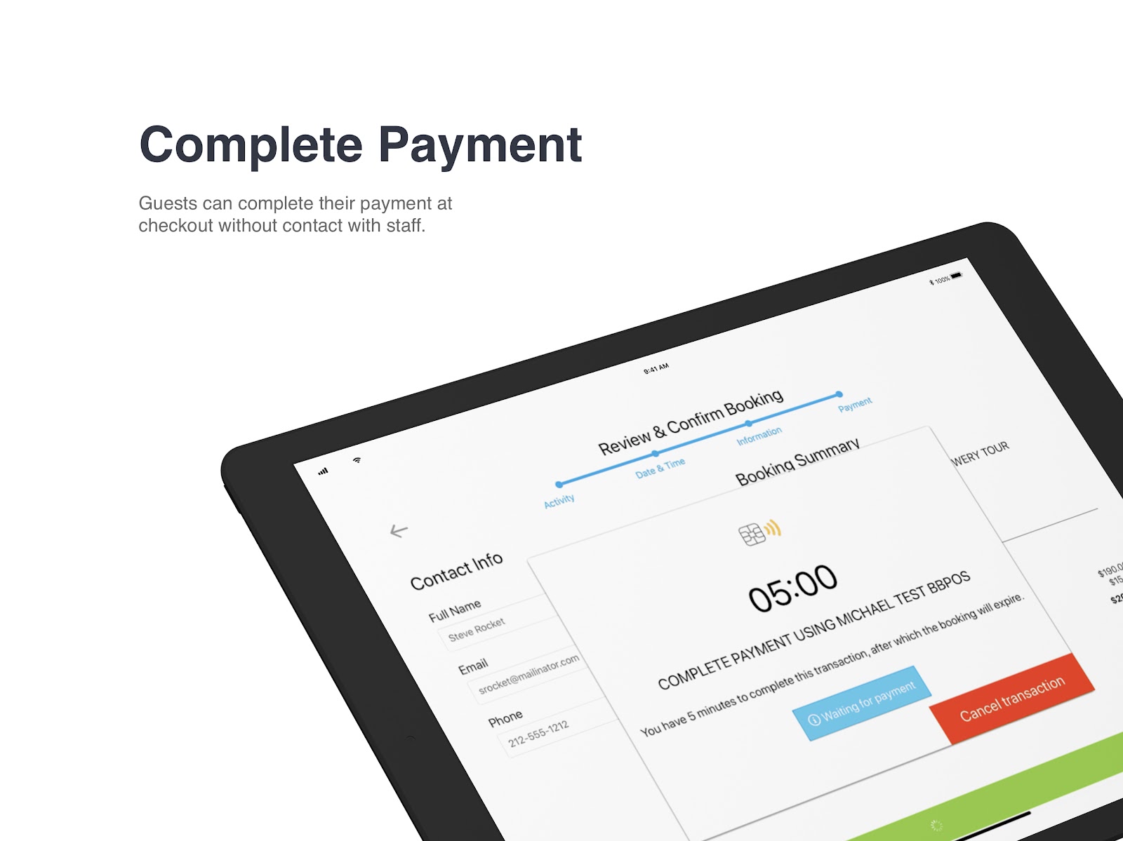 Complete payments example on ipad