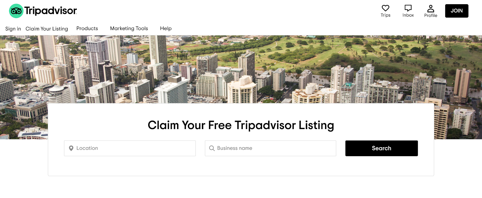 Claim your free listing on tripadvisor