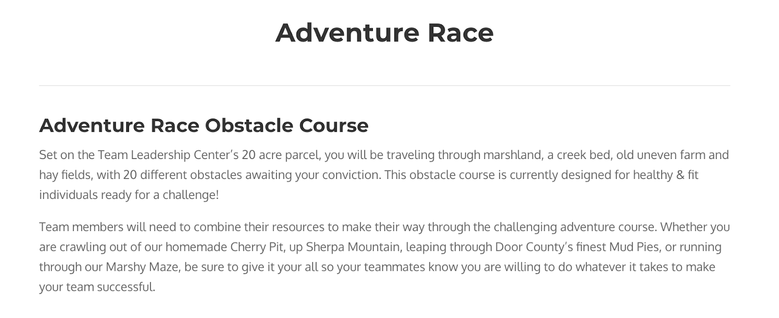 adventure race tour description