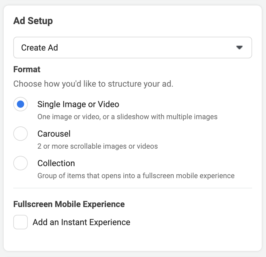 facebook ad setup