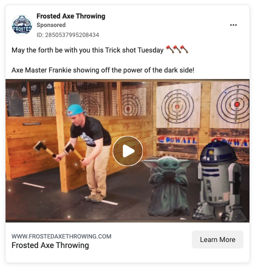 axe throwing ad