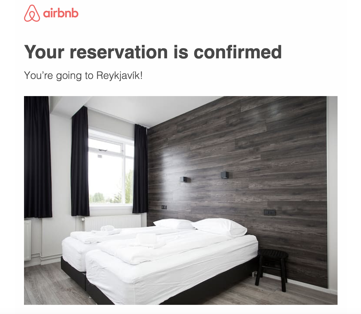 Order confirmation email airbnb