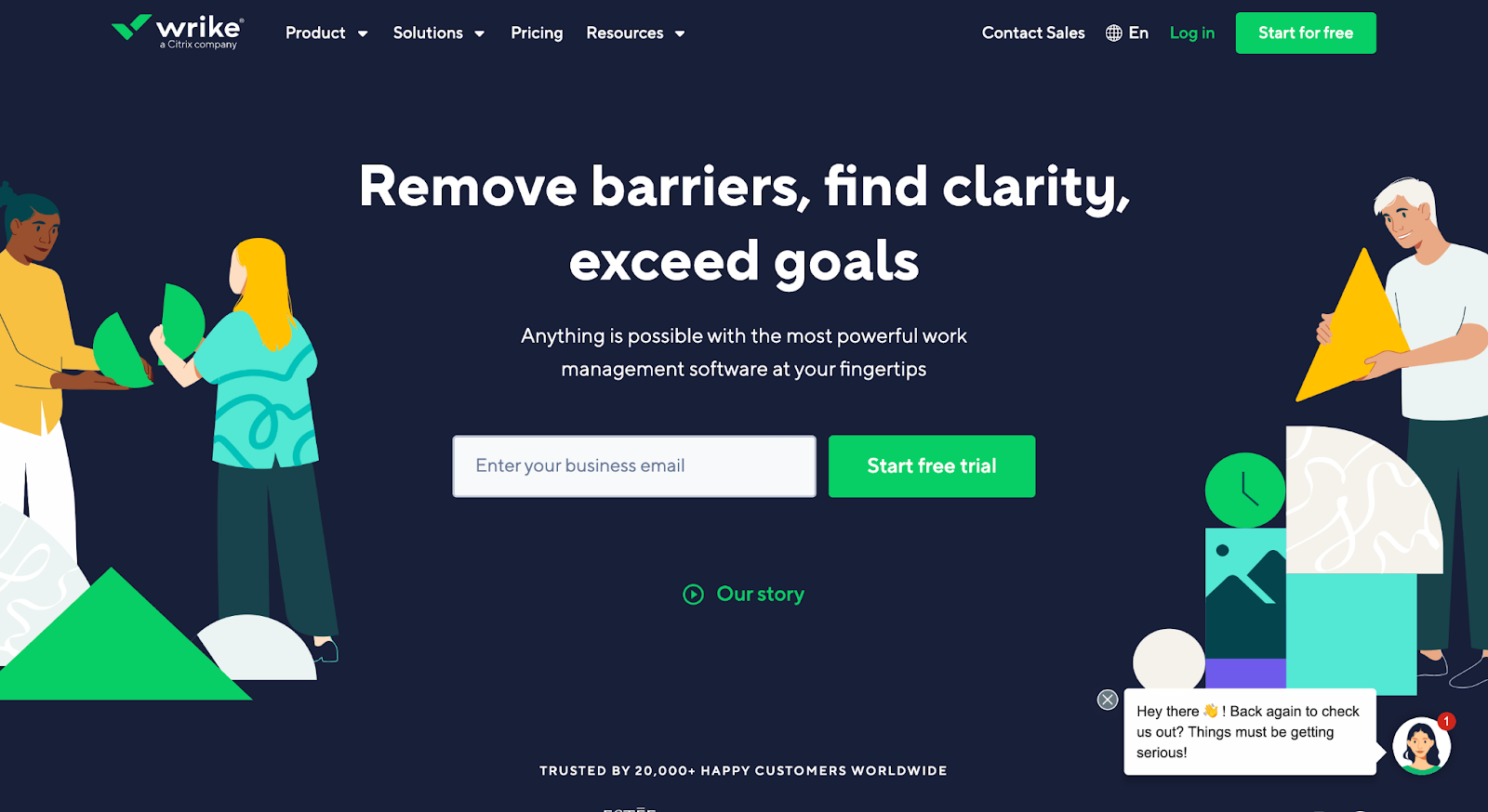 wrike landing page