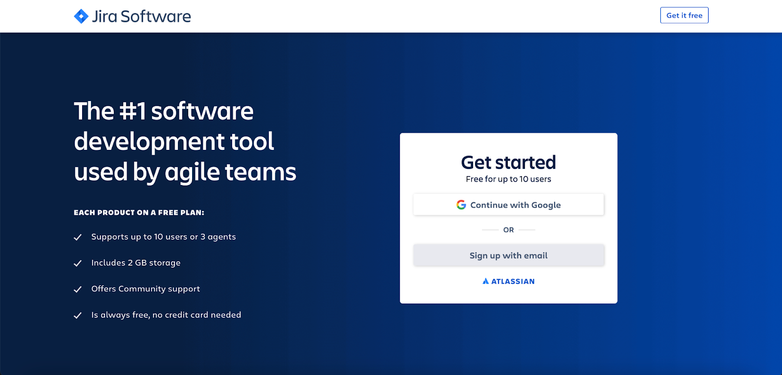 Jira landing page