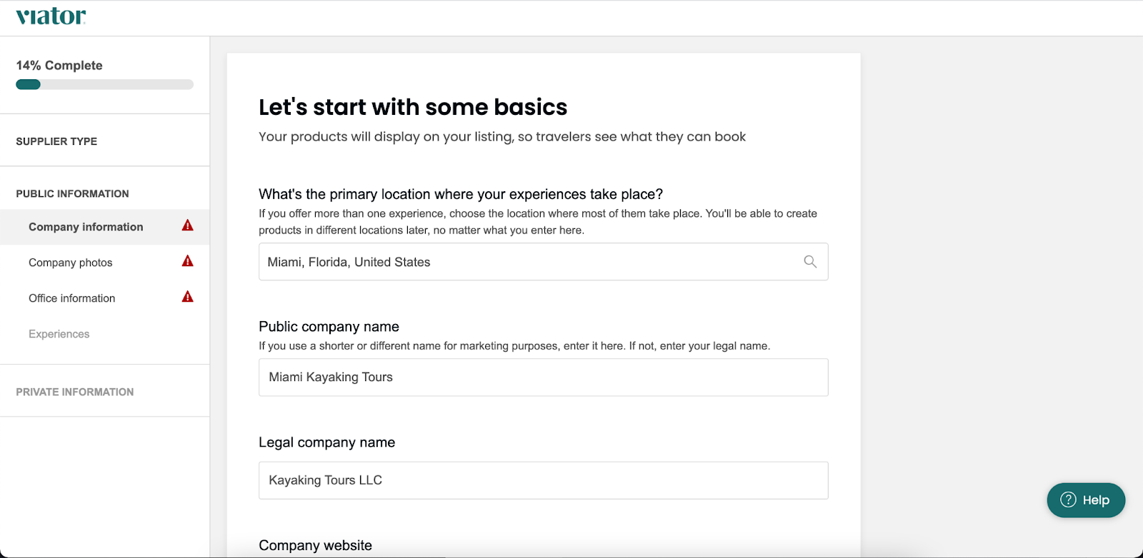 Basics of listing trip viator