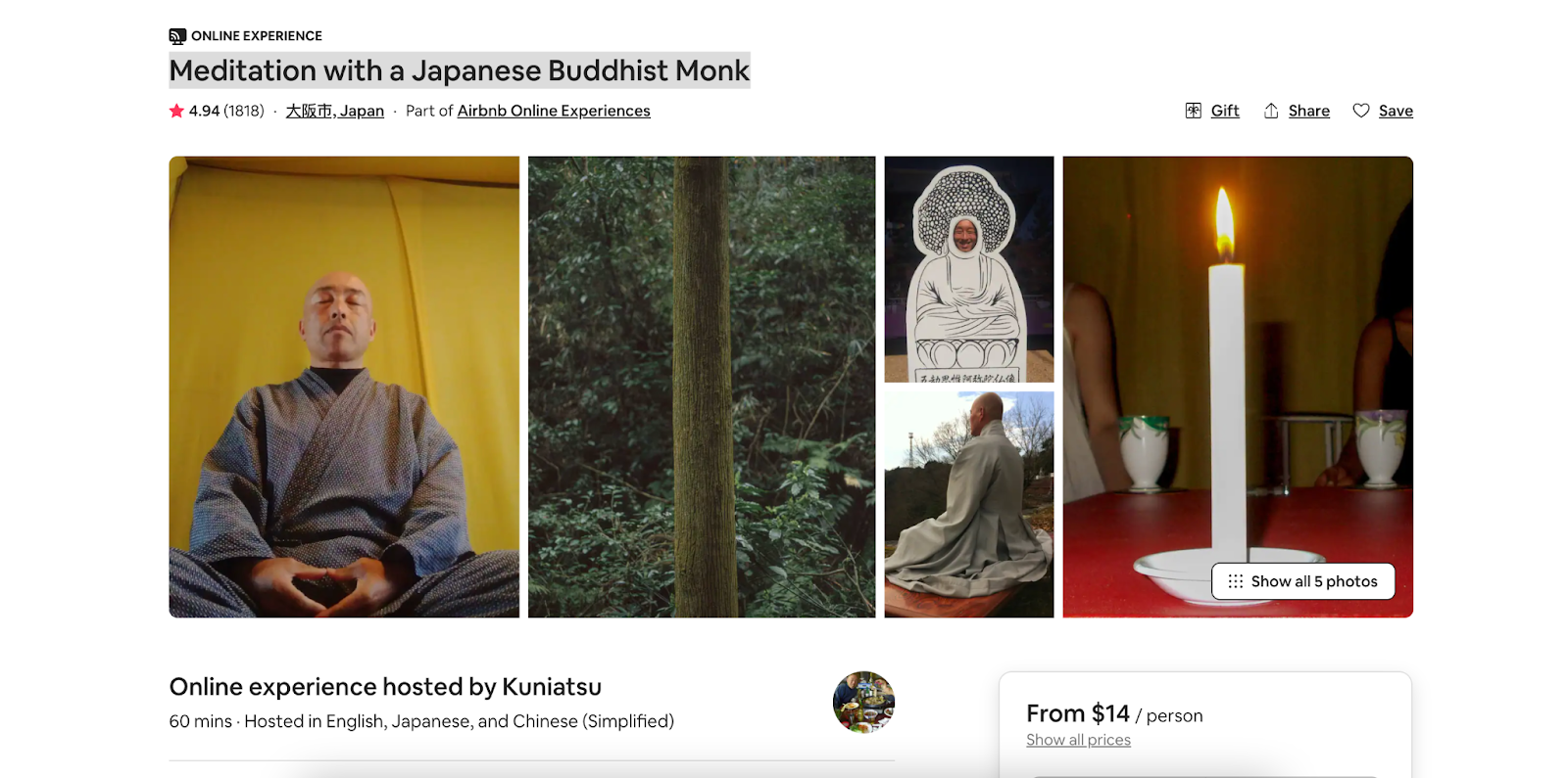 Meditation with a Japanese Buddhist Monk