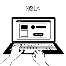 Xola on a computer drawing