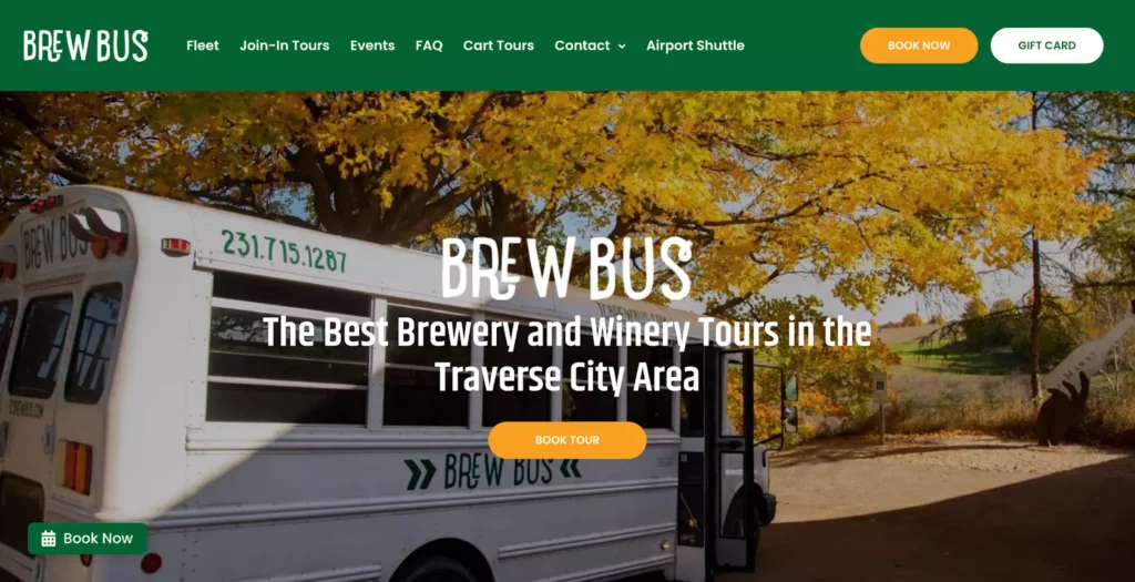 Brew Bus web page