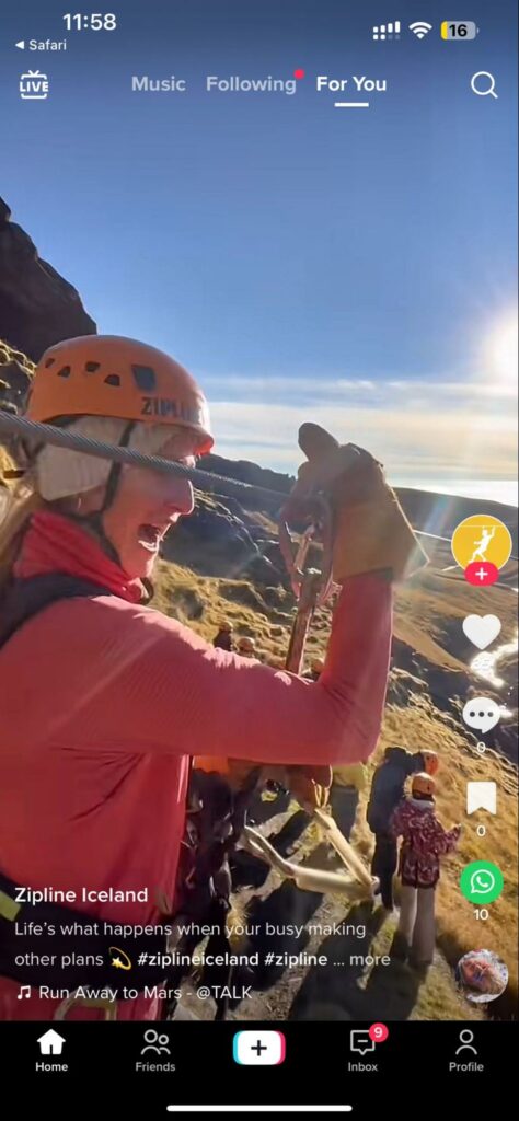 Zipline Iceland Tik Tok