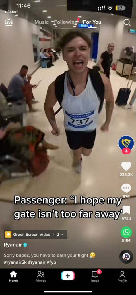 Ryanair Tik Tok