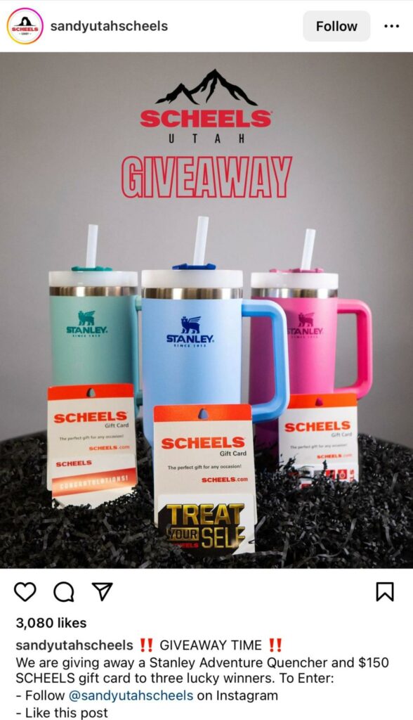 Scheels Utah give away