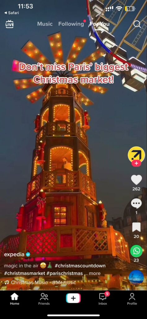 Expedia Tik Tok account