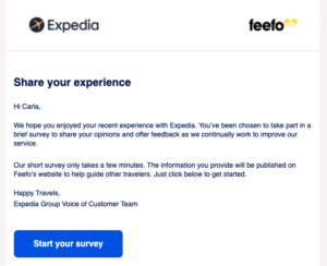 Expedia feedback example