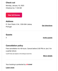 airbnb booking confirmation example
