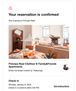 airbnb booking confirmation example